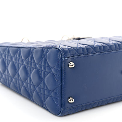 Christian Dior Lambskin Cannage Large Lady Dior Royal Blue 9 of 10