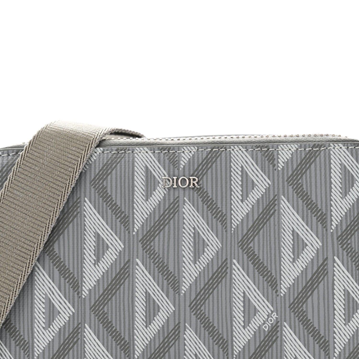 Christian Dior Coated Canvas CD Diamond Messenger Pouch Grey 9 of 13