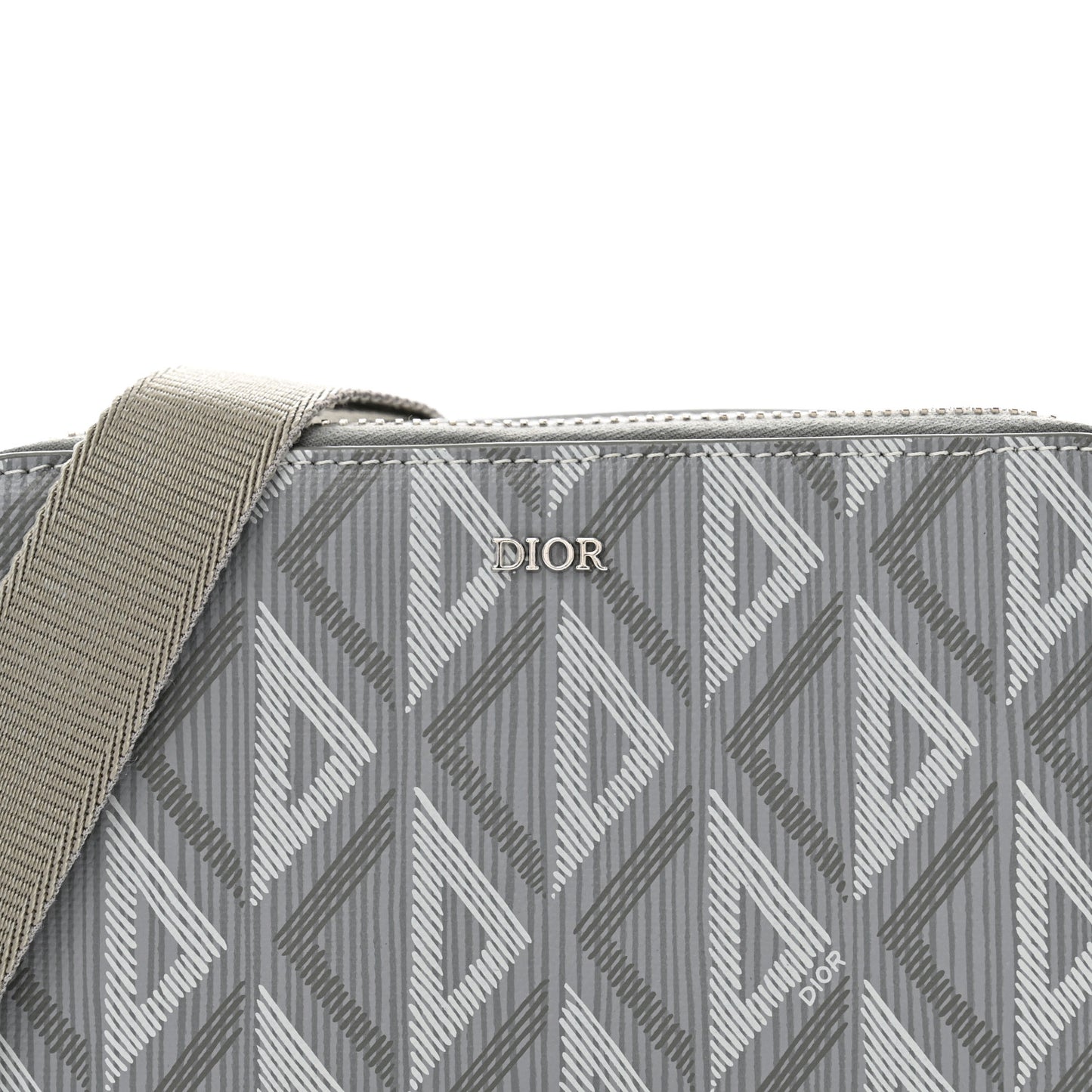 Coated Canvas CD Diamond Messenger Pouch Grey