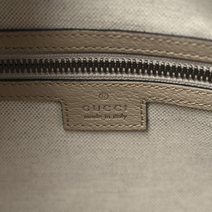 Gucci GG Supreme Monogram Textured Dollar Calfskin Web Medium Savoy Duffle Bag Beige Mystic White Oatmeal 5 of 9