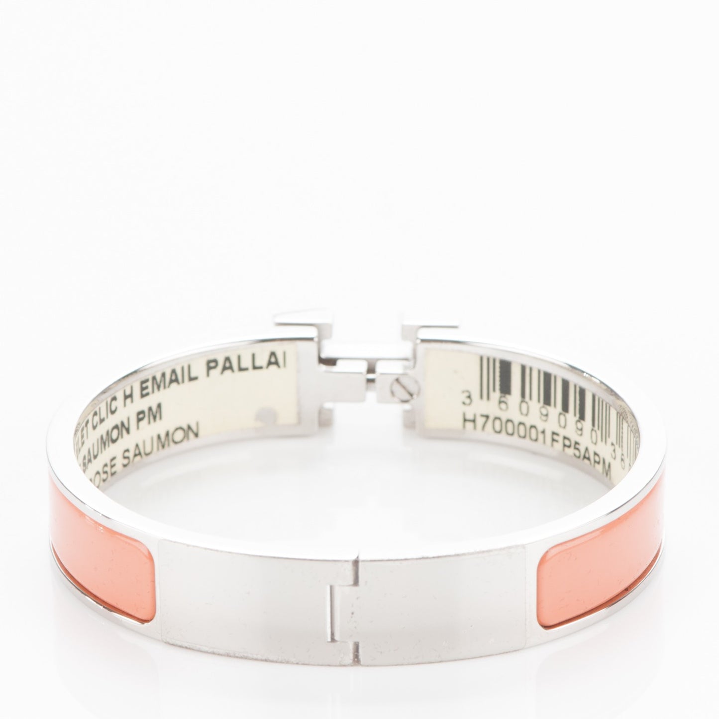 Enamel Narrow Clic Clac H Bracelet PM Rose Saumon