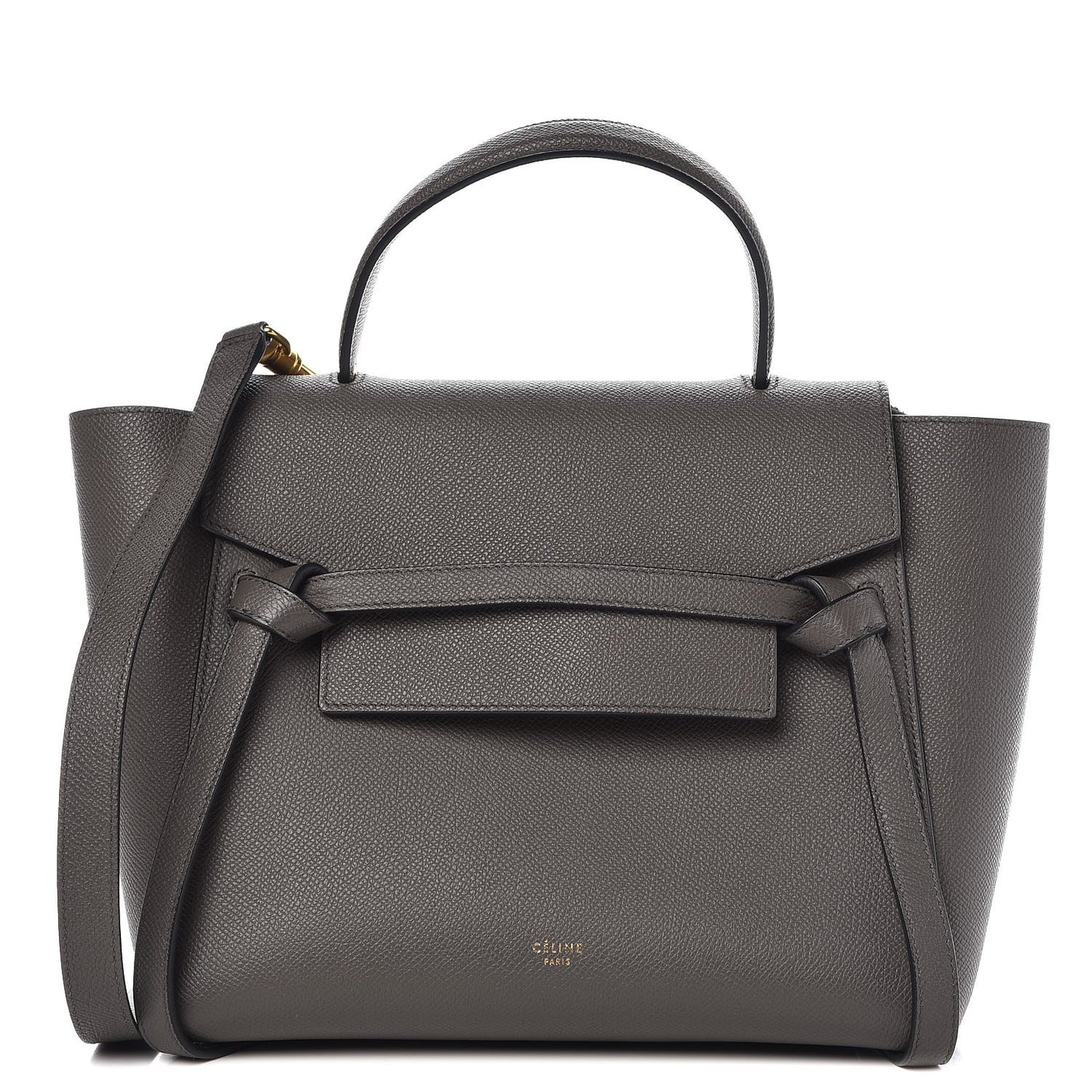 Baby Grained Calfskin Micro Belt Bag Grey