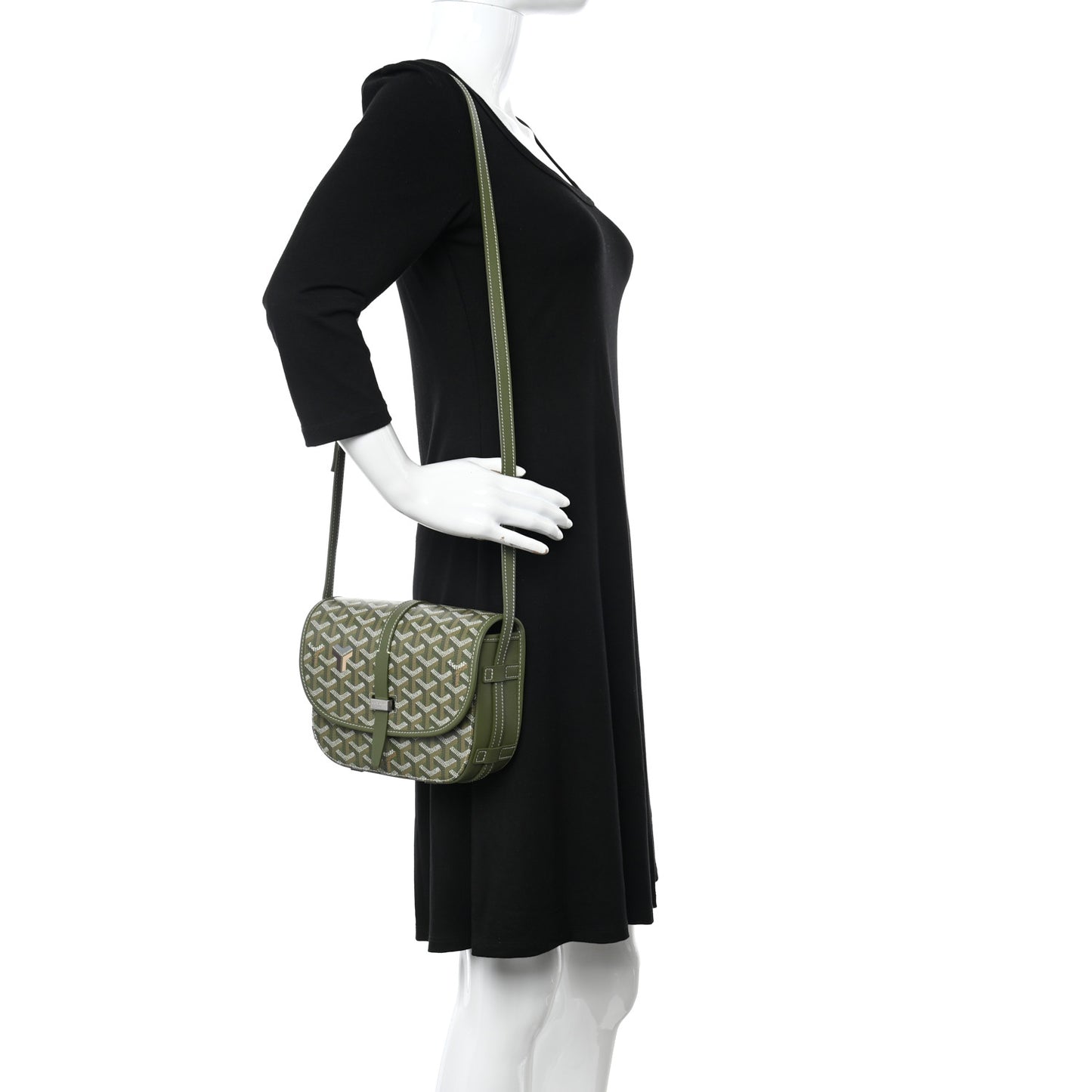 Goyardine Belvedere II PM Messenger Bag Kaki