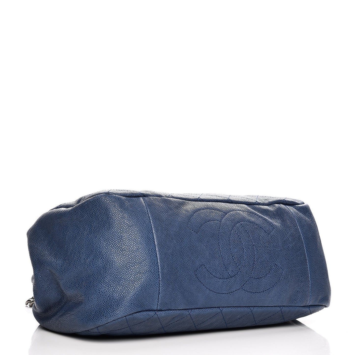 Caviar Quilted Framed Bowling Bag Blue