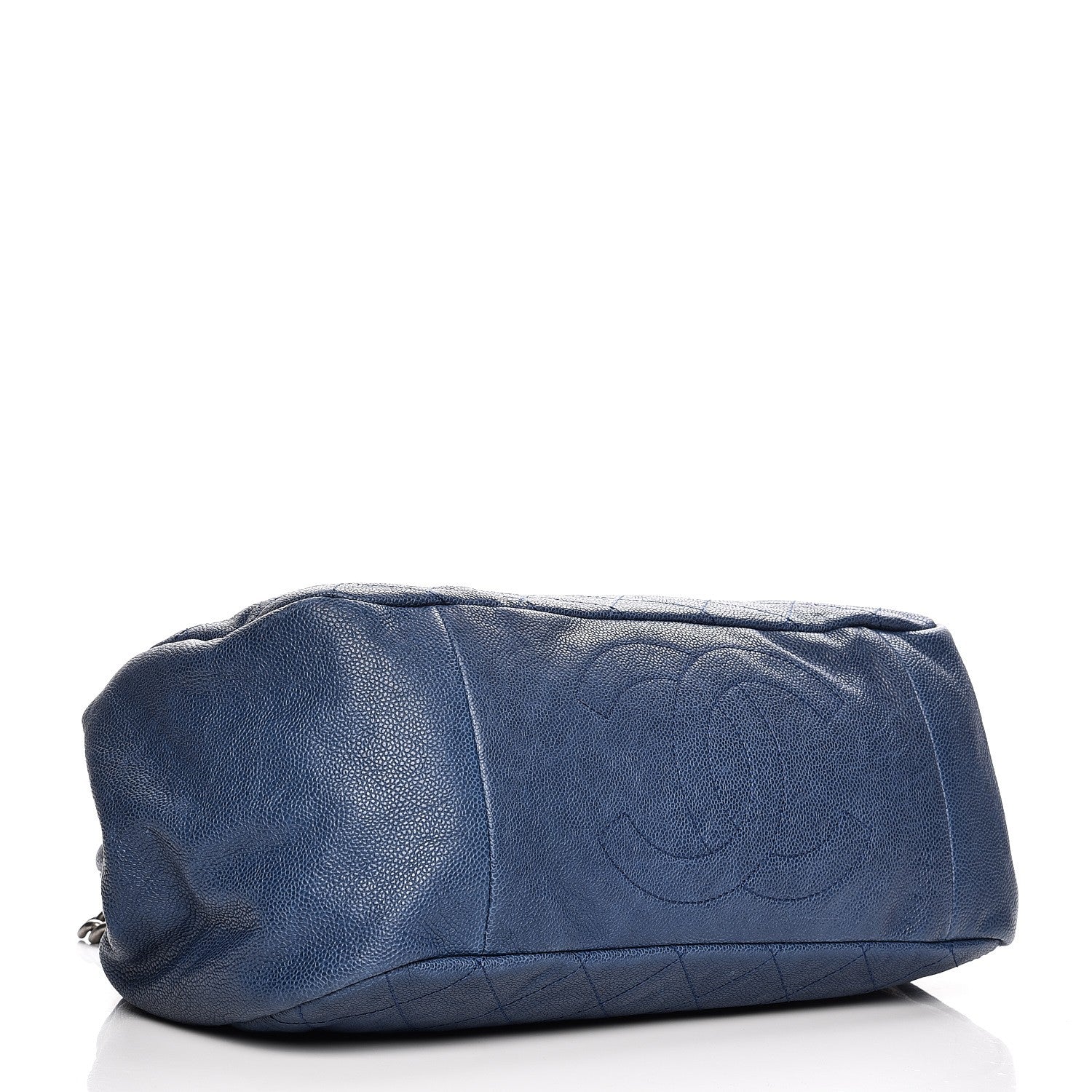 Chanel Caviar Quilted Framed Bowling Bag Blue 4 of 13