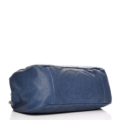 Chanel Caviar Quilted Framed Bowling Bag Blue 4 of 13