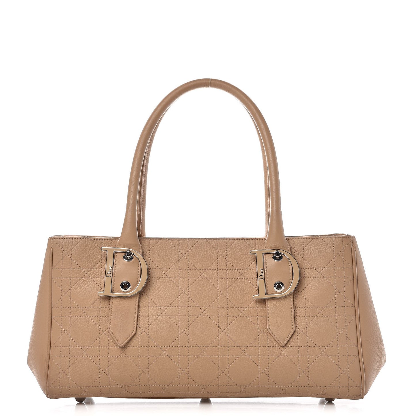 Calfskin Cannage Shoulder Bag Camel