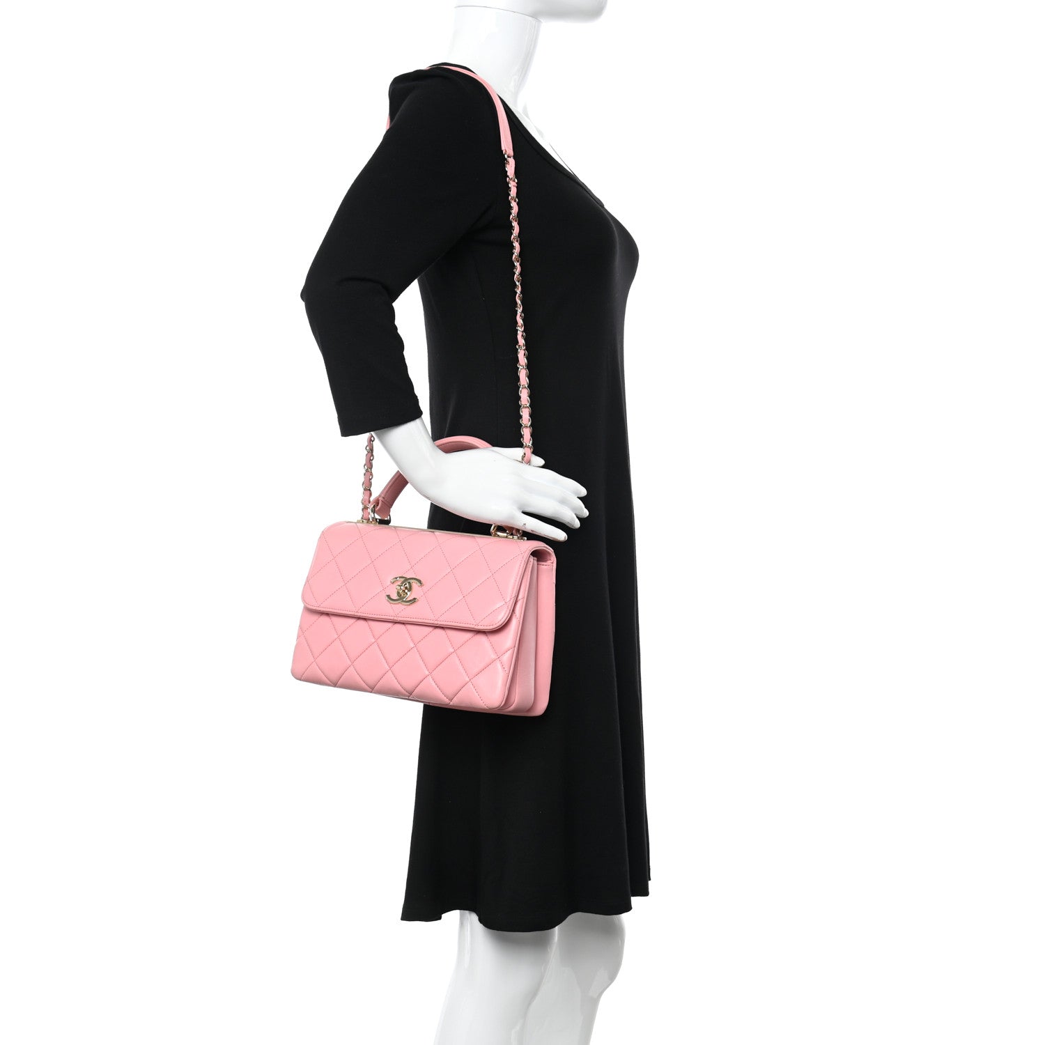 Chanel Lambskin Quilted Small Trendy CC Flap Dual Handle Bag Pink 2 of 11