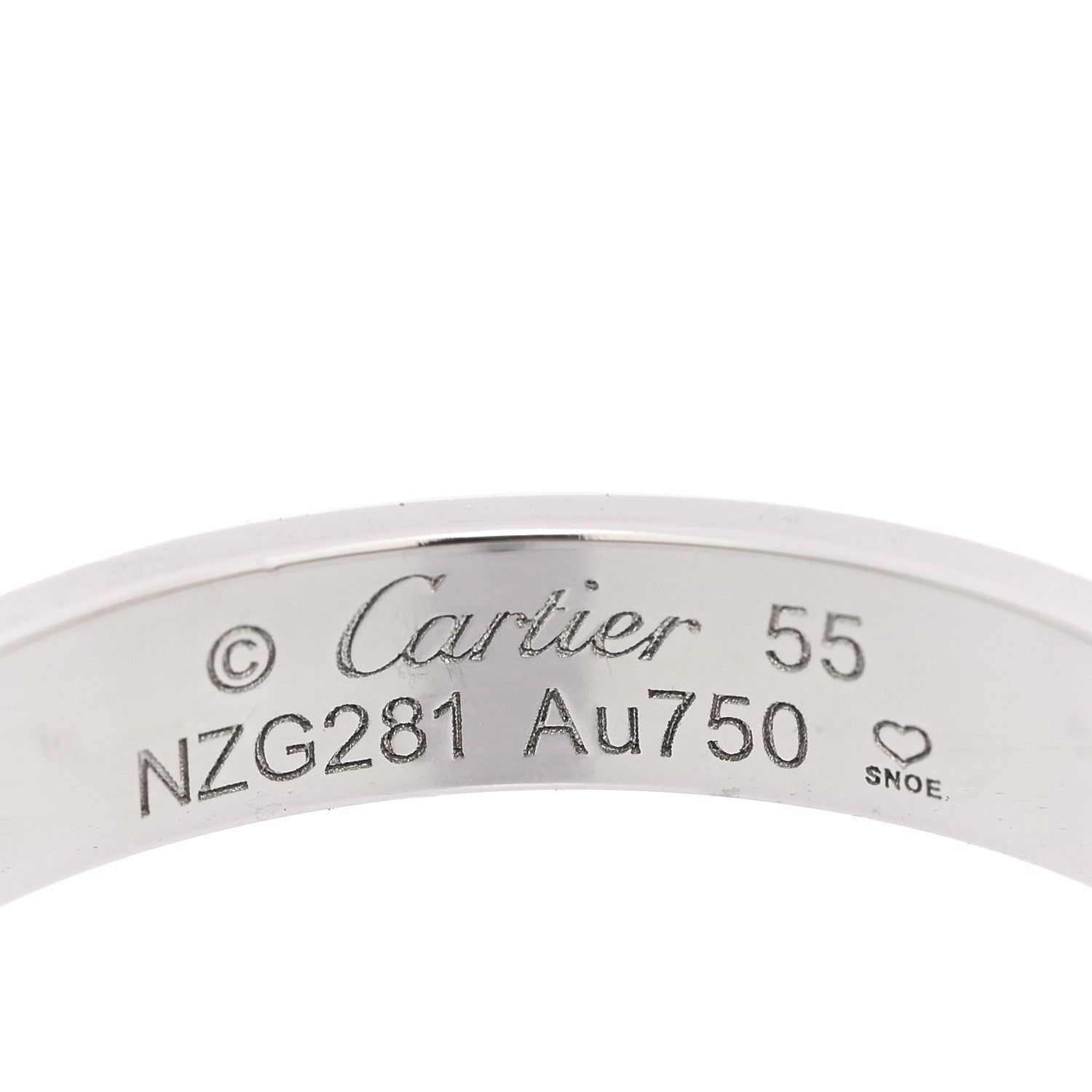 Cartier 18K White Gold 3.5mm LOVE Wedding Band Ring 55 7.25 4 of 4