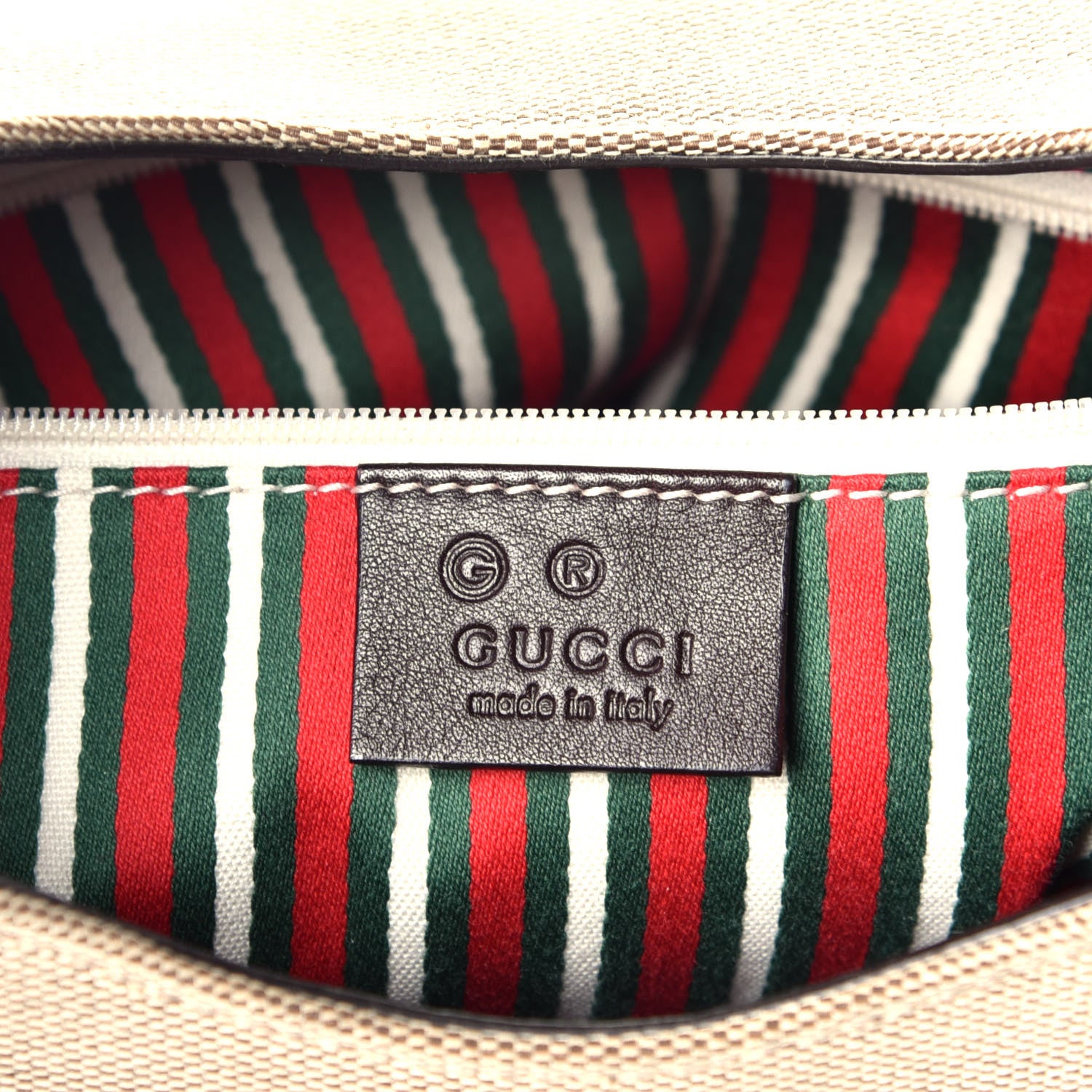 Gucci Canvas Guccissima Wooden Handle Shoulder Bag Brown 6 of 10