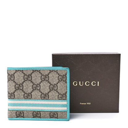 Gucci GG Plus Monogram Web Bi-Fold Wallet Blue Beige 13 of 13