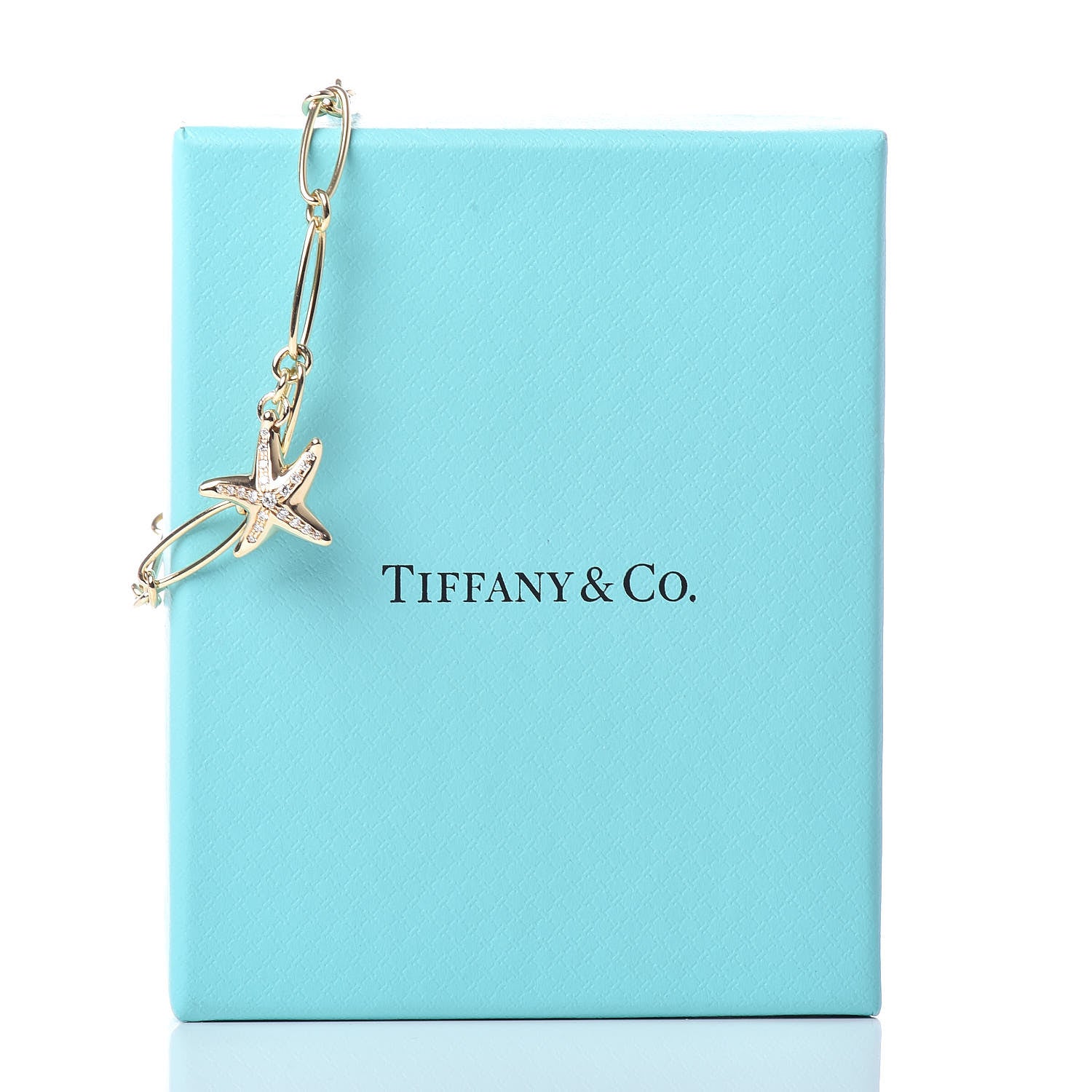 Tiffany 18K Yellow Gold Diamond Elsa Peretti Starfish Charm Bracelet 7 of 7