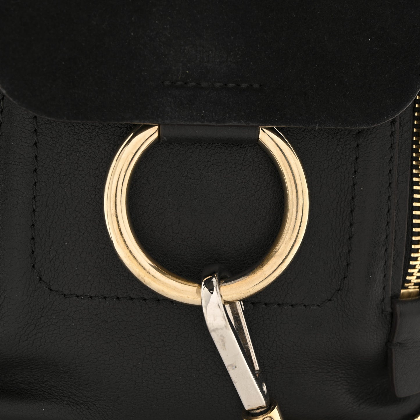 Suede Calfskin Mini Faye Backpack Black