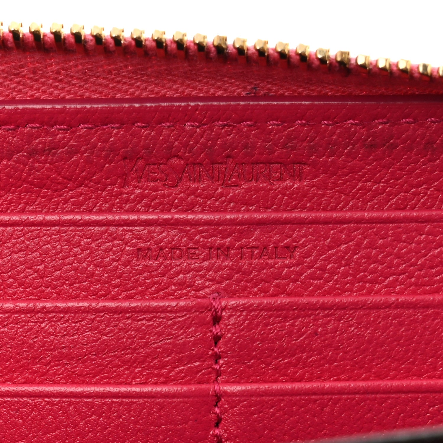 Saint Laurent Chevre Belle De Jour Zip Around Wallet Fuchsia 7 of 14