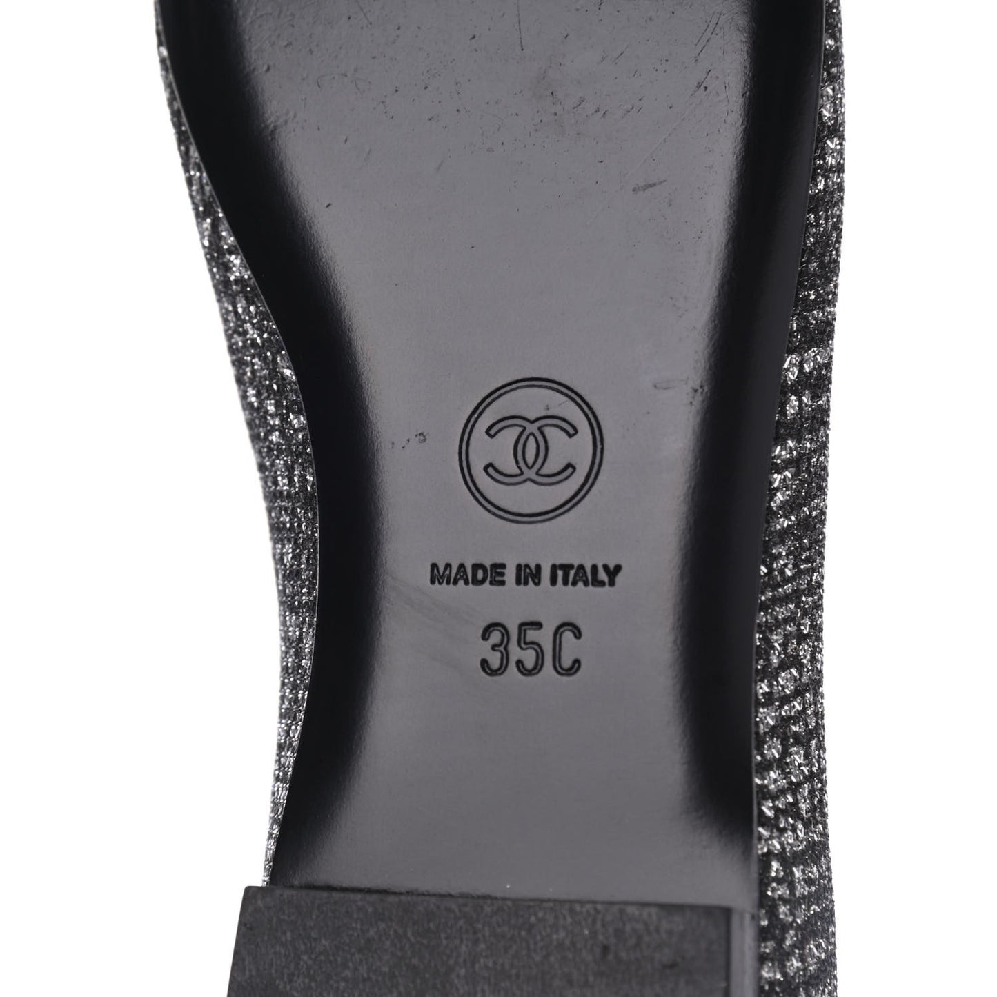 Fantasy Tweed CC Mocassin Loafers 35 Silver