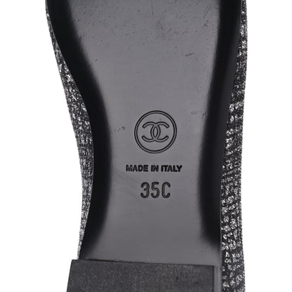 Chanel Fantasy Tweed CC Mocassin Loafers 35 Silver 7 of 13