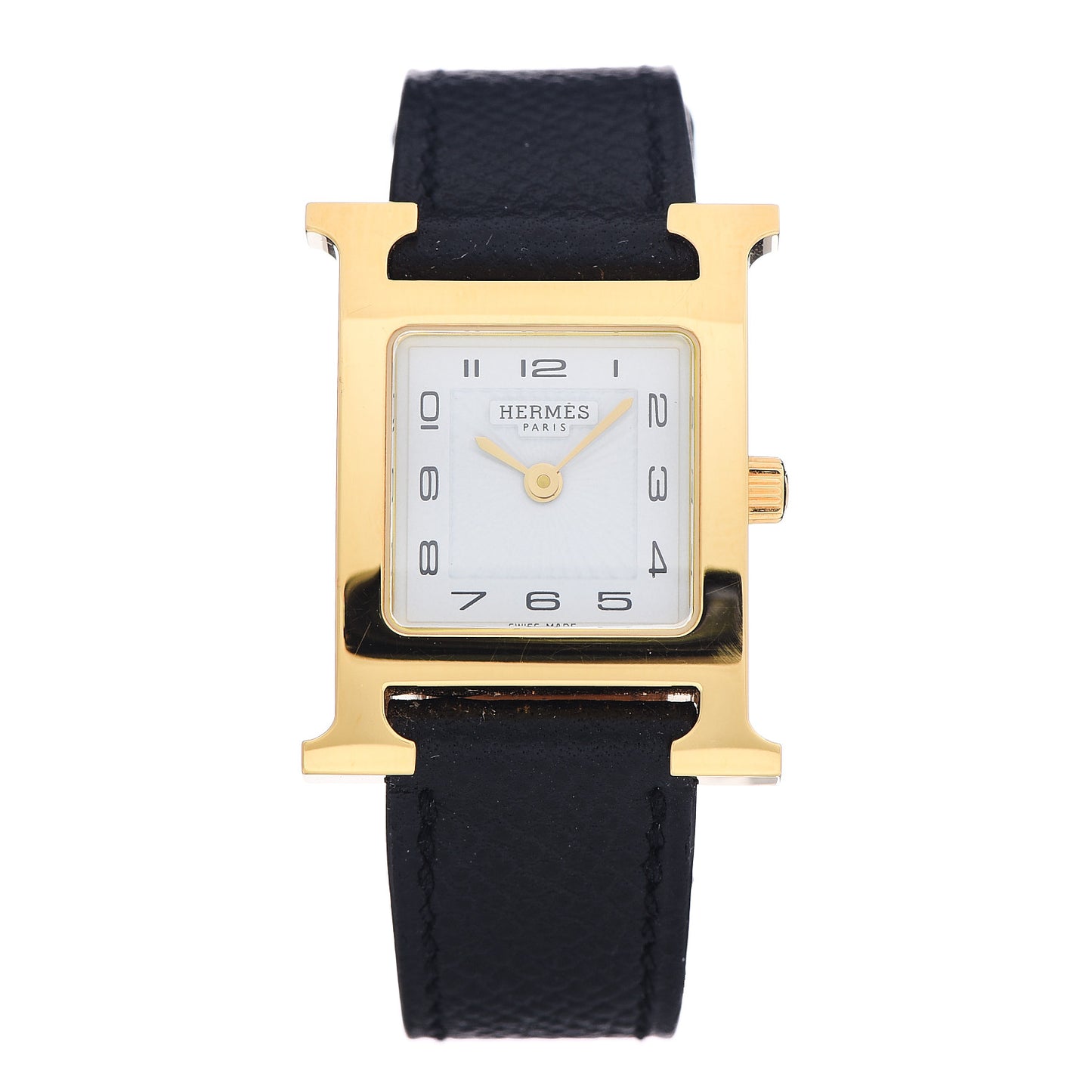 Stainless Steel Epsom 21mm Heure H Hour Quartz Watch Noir