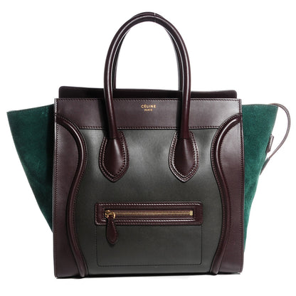 Celine Smooth Calfskin Suede Mini Tri-Color Luggage Burgundy 1 of 7