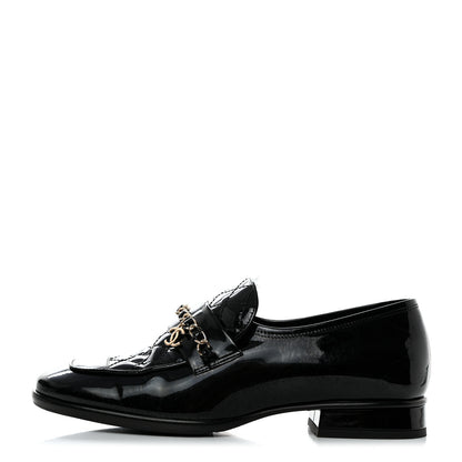 Chanel Patent Calfskin CC Chain Mocassin Loafers 36 Black 1 of 11