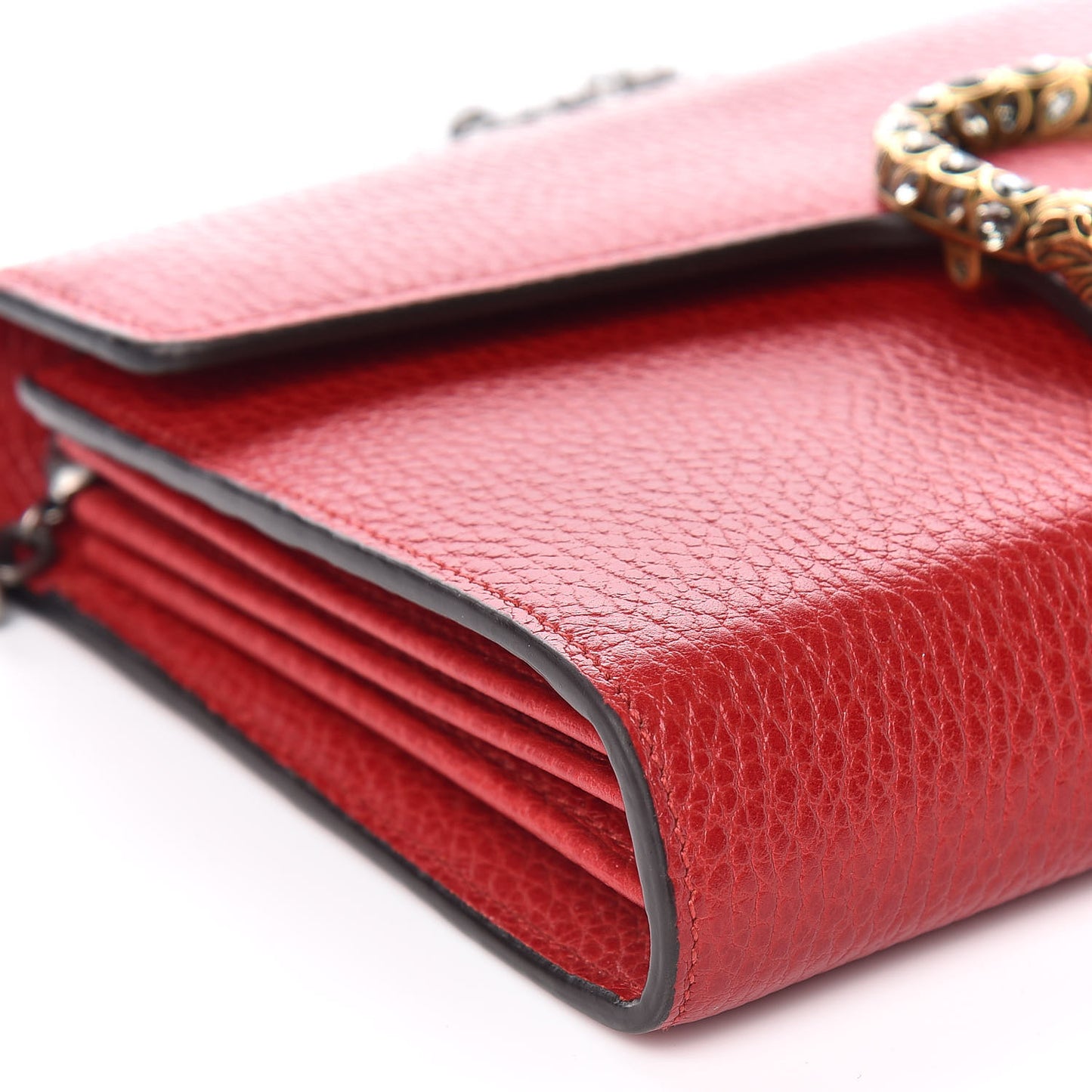 Calfskin Mini Dionysus Chain Wallet Hibiscus Red
