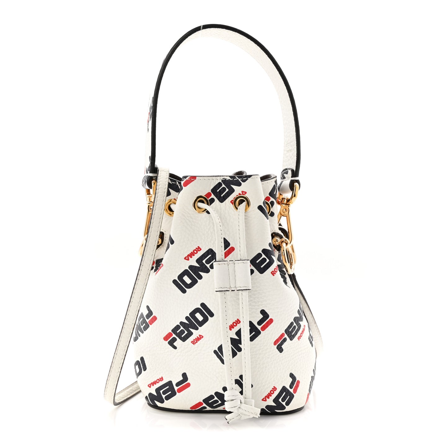 X FILA Vitello F is Fendi Mania Mini Mon Tresor Bucket Bag White