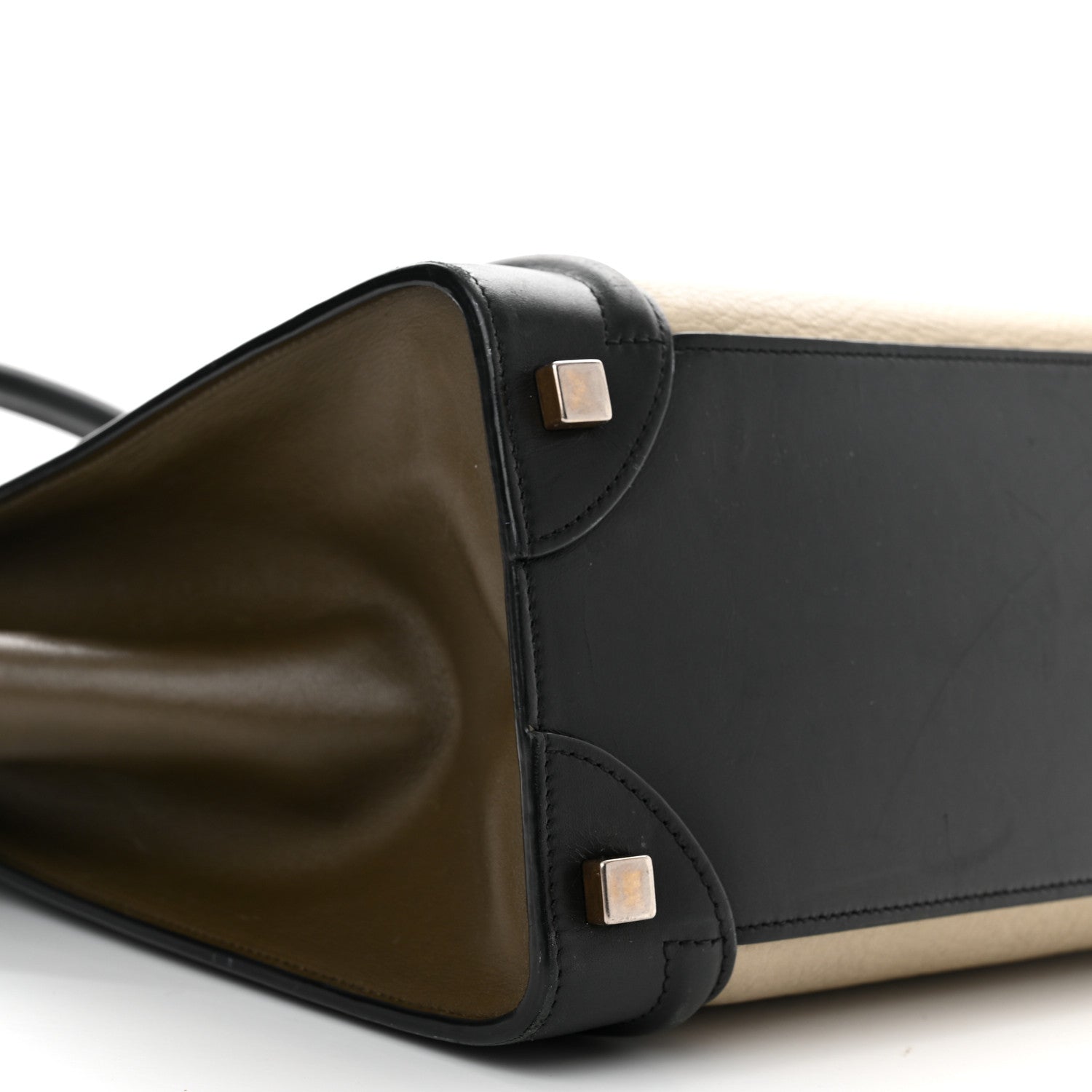 Celine Textured Calfskin Micro Tri-Color Luggage Olive 7 of 13