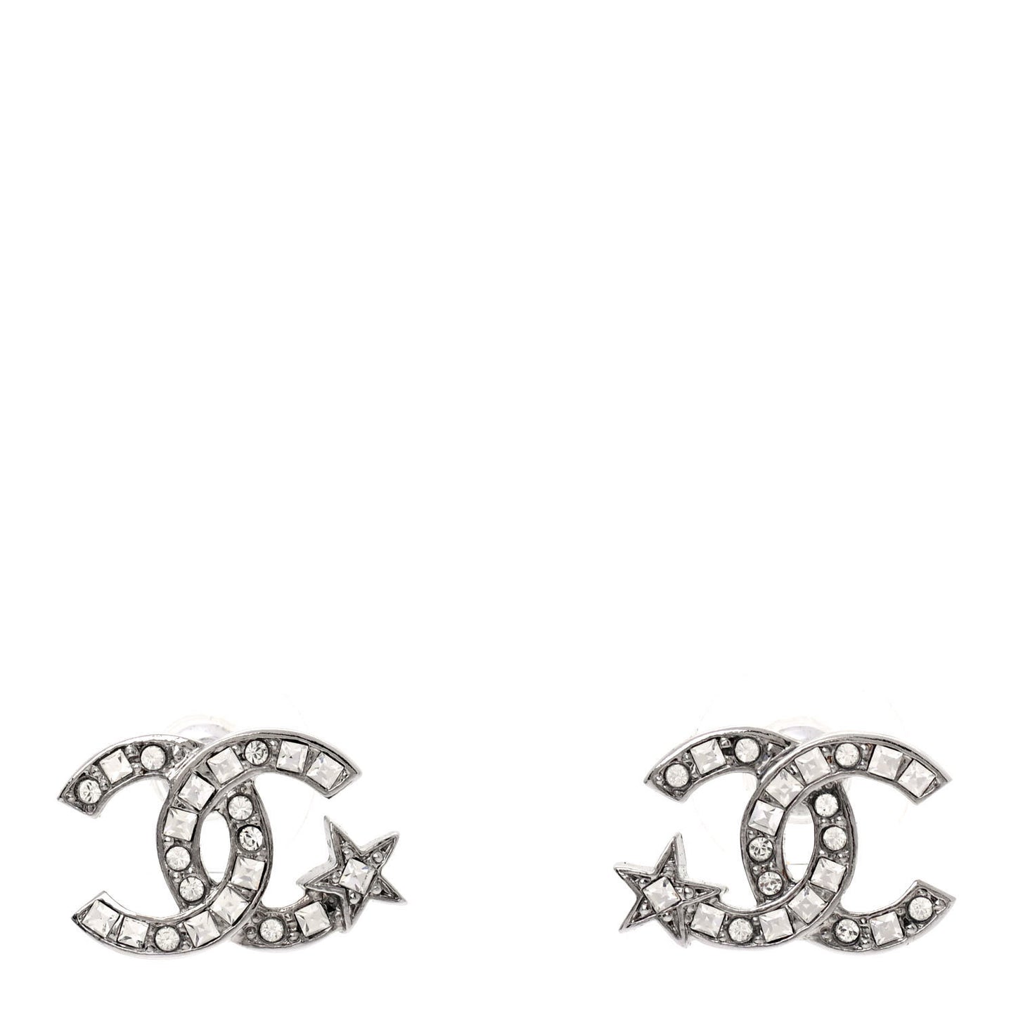 Crystal CC Starfall Earrings Silver