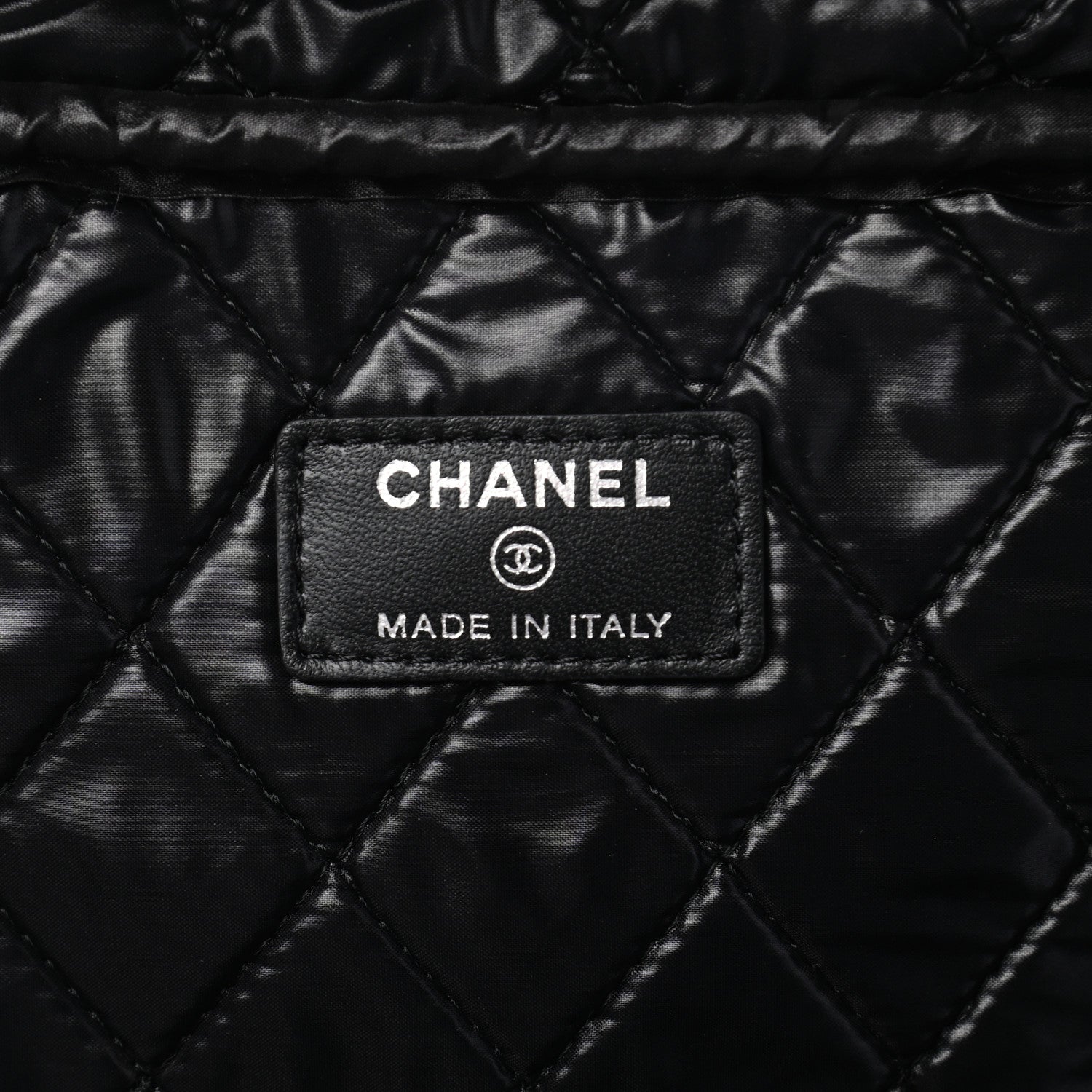 Chanel Coated Canvas Airline Cosmetic Travel Bag Black White 6 of 7