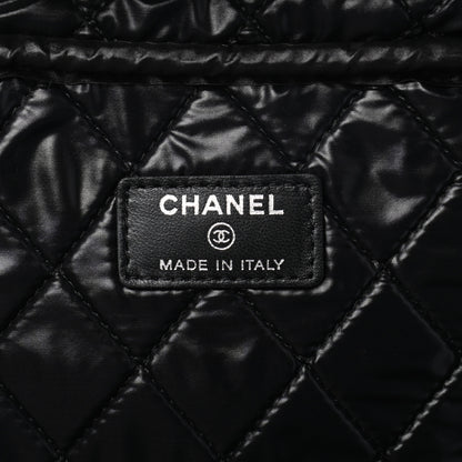 Chanel Coated Canvas Airline Cosmetic Travel Bag Black White 6 of 7