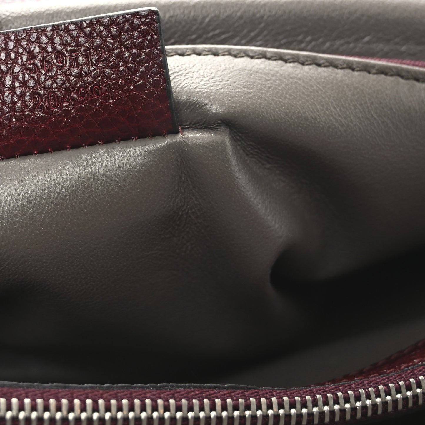 Grainy Calfskin Small Zumi Top Handle Bag Vintage Bordeaux