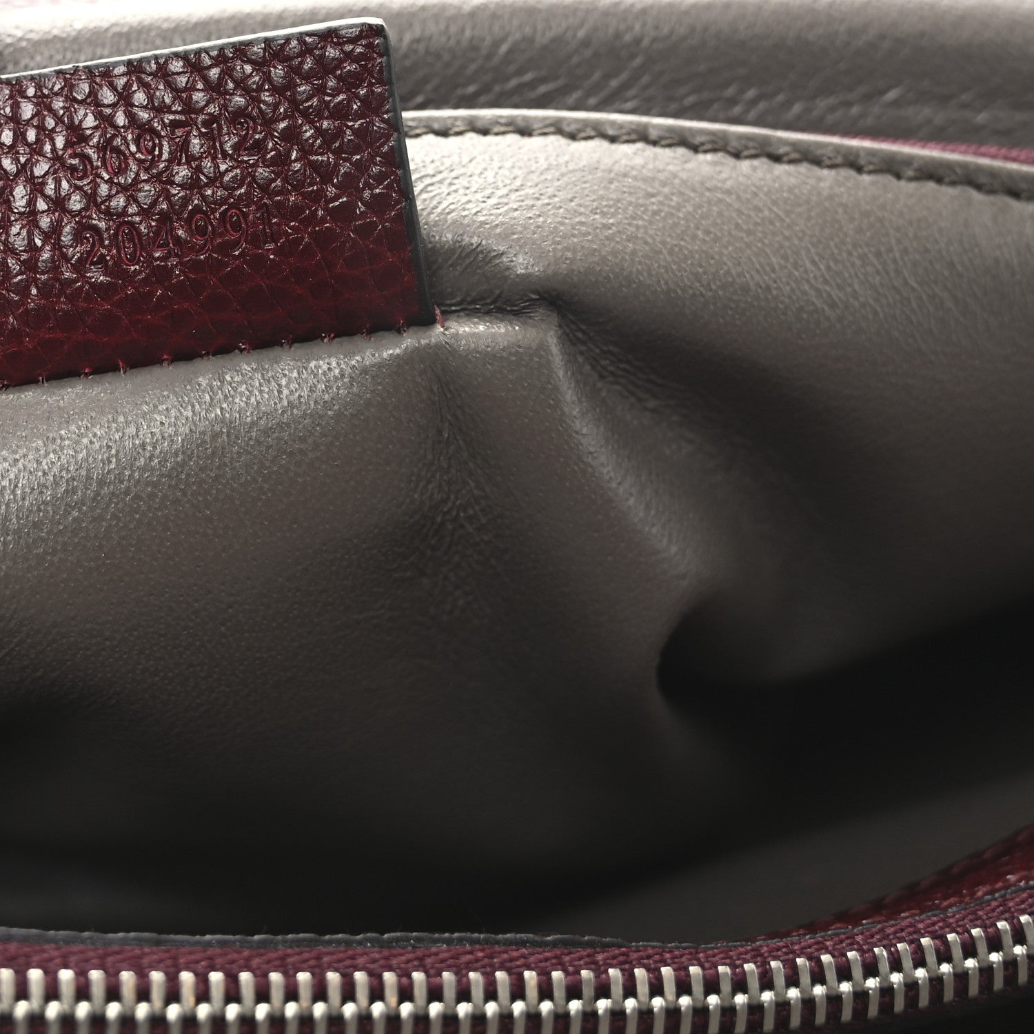 Gucci Grainy Calfskin Small Zumi Top Handle Bag Vintage Bordeaux 7 of 10