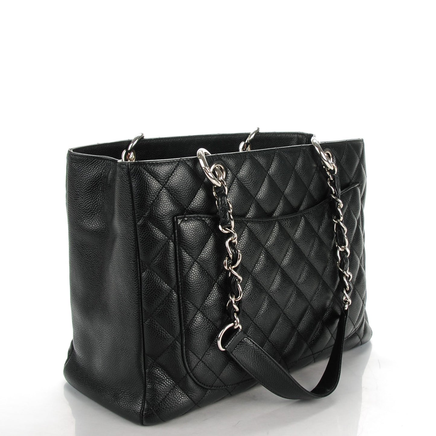 Caviar Quilted Grand Shopping Tote GST Black