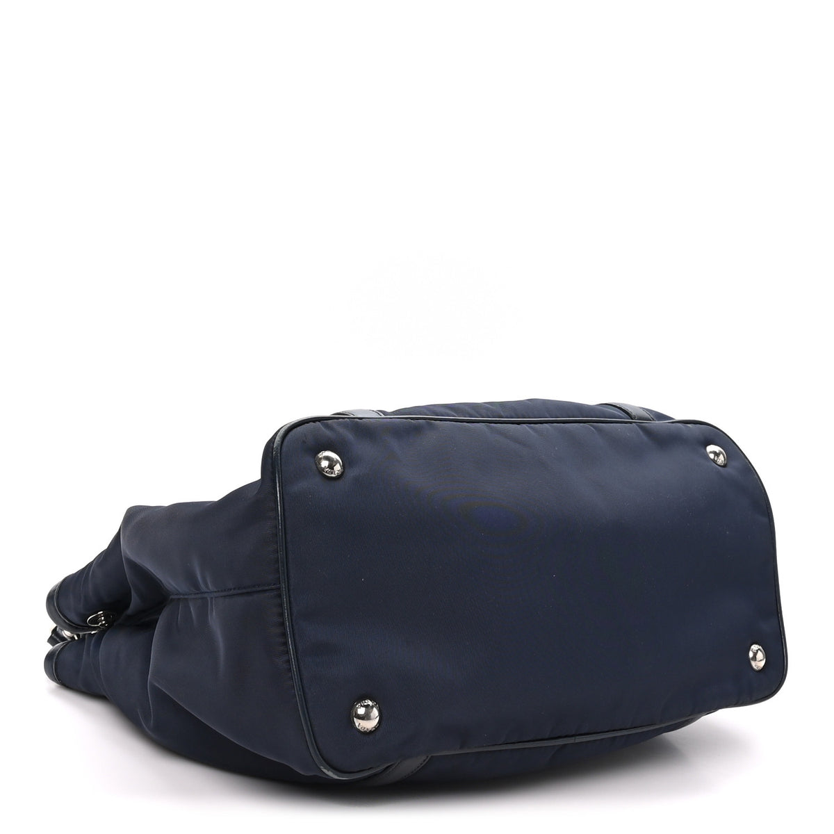 Prada Tessuto Nylon Soft Calf Small Tote Blue 4 of 11