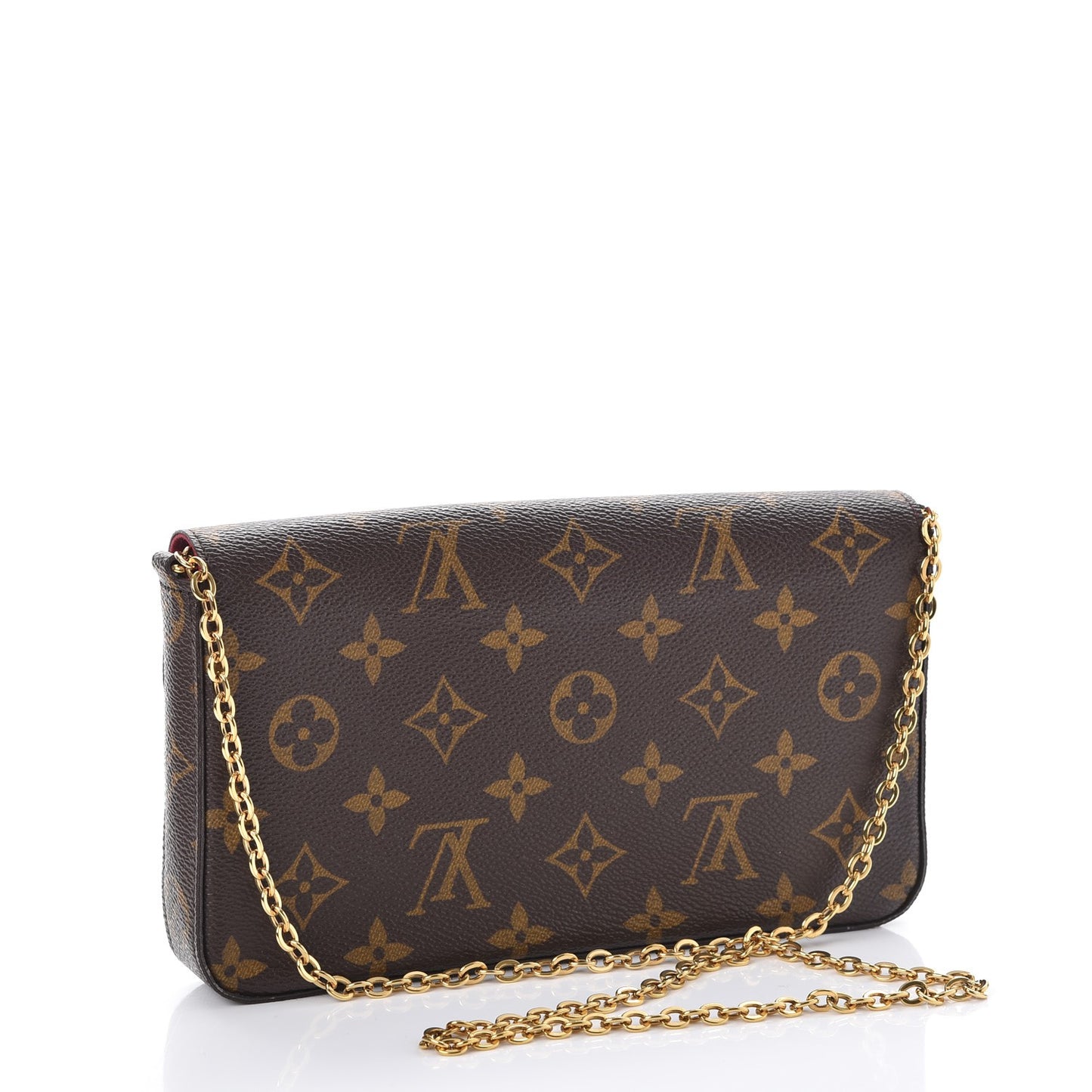 Monogram Pochette Felicie Chain Wallet Fuchsia