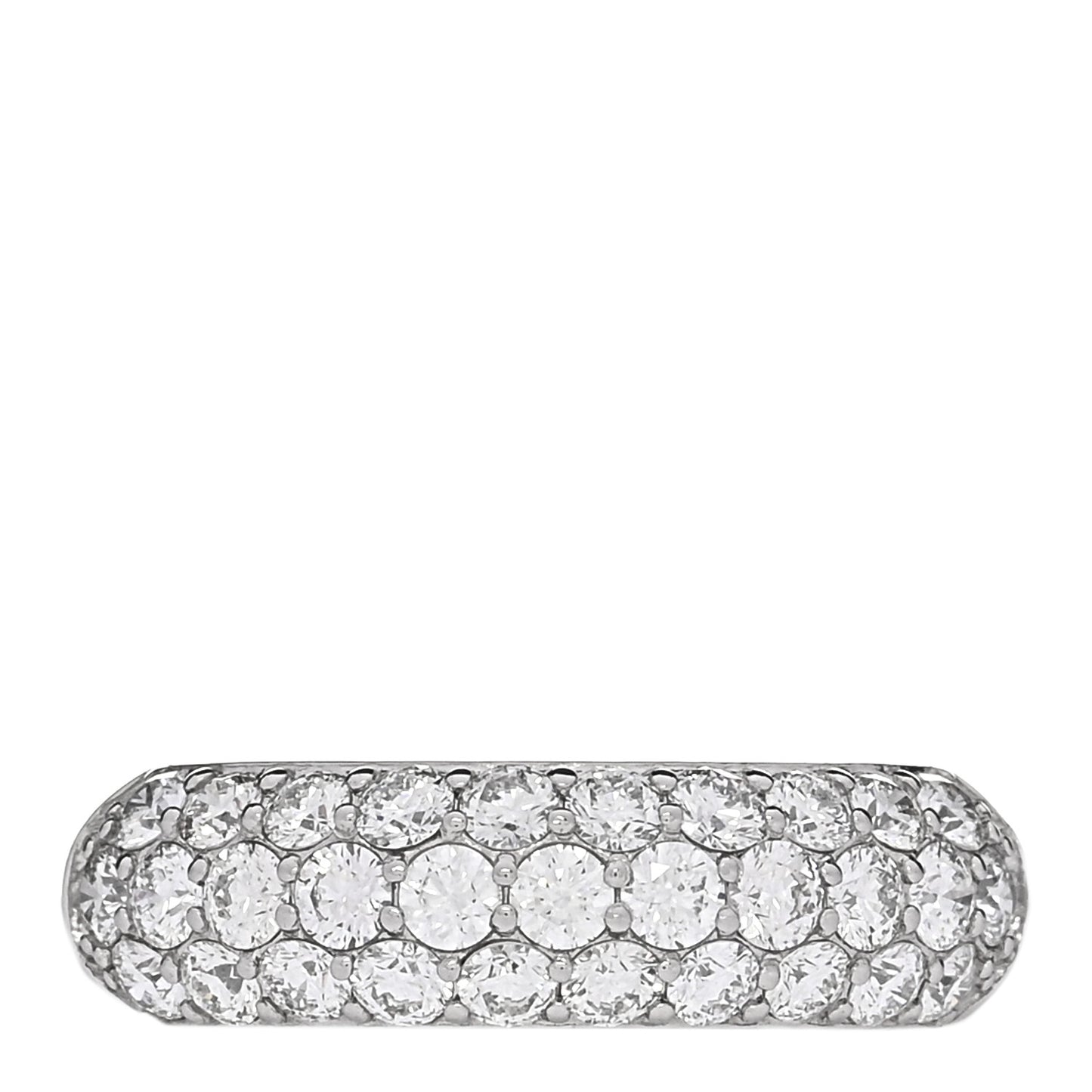 Platinum Diamond 1.00ctw Three Row Half Eternity Band Ring 49 5