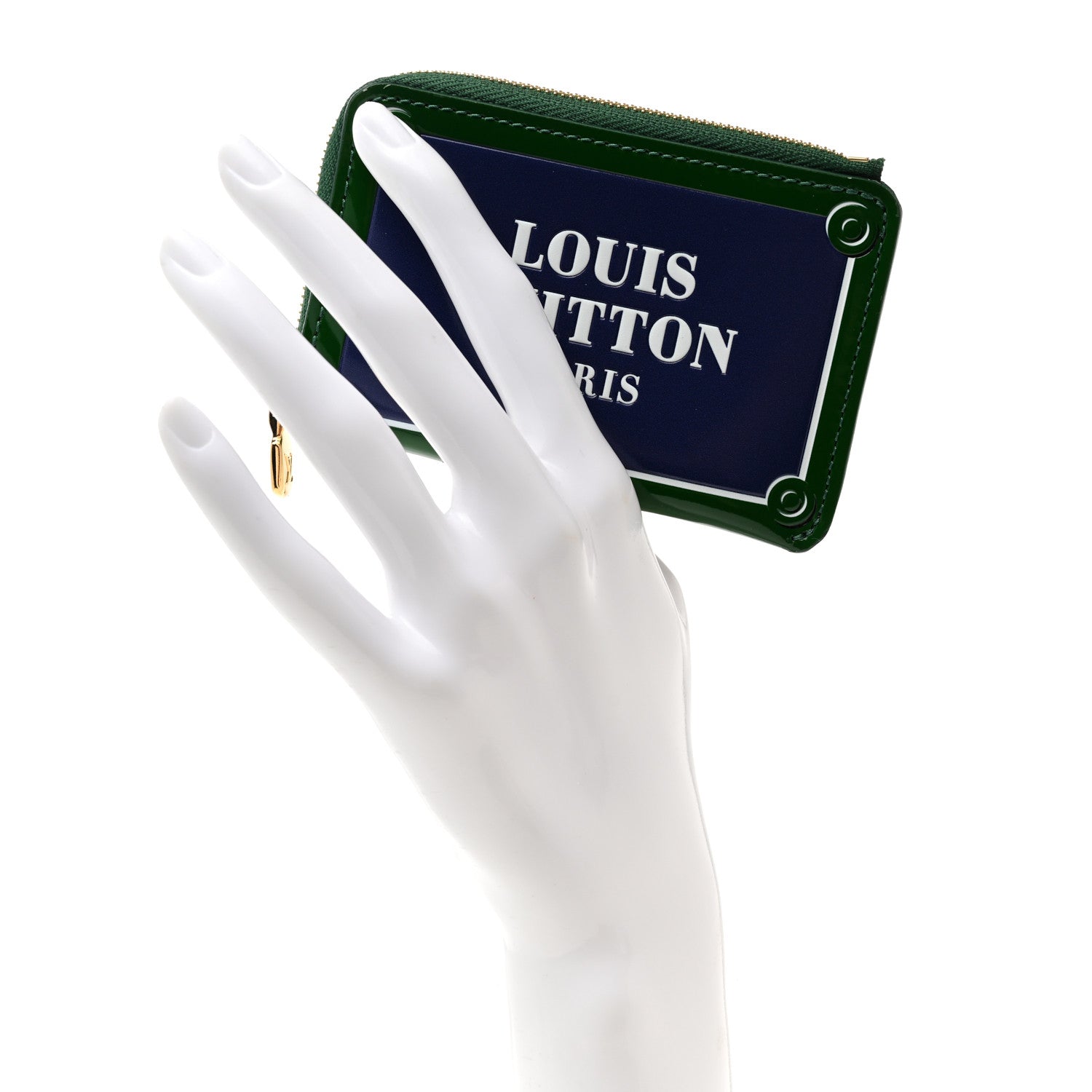 Louis Vuitton Calfskin Key Pouch Blue Green 2 of 8