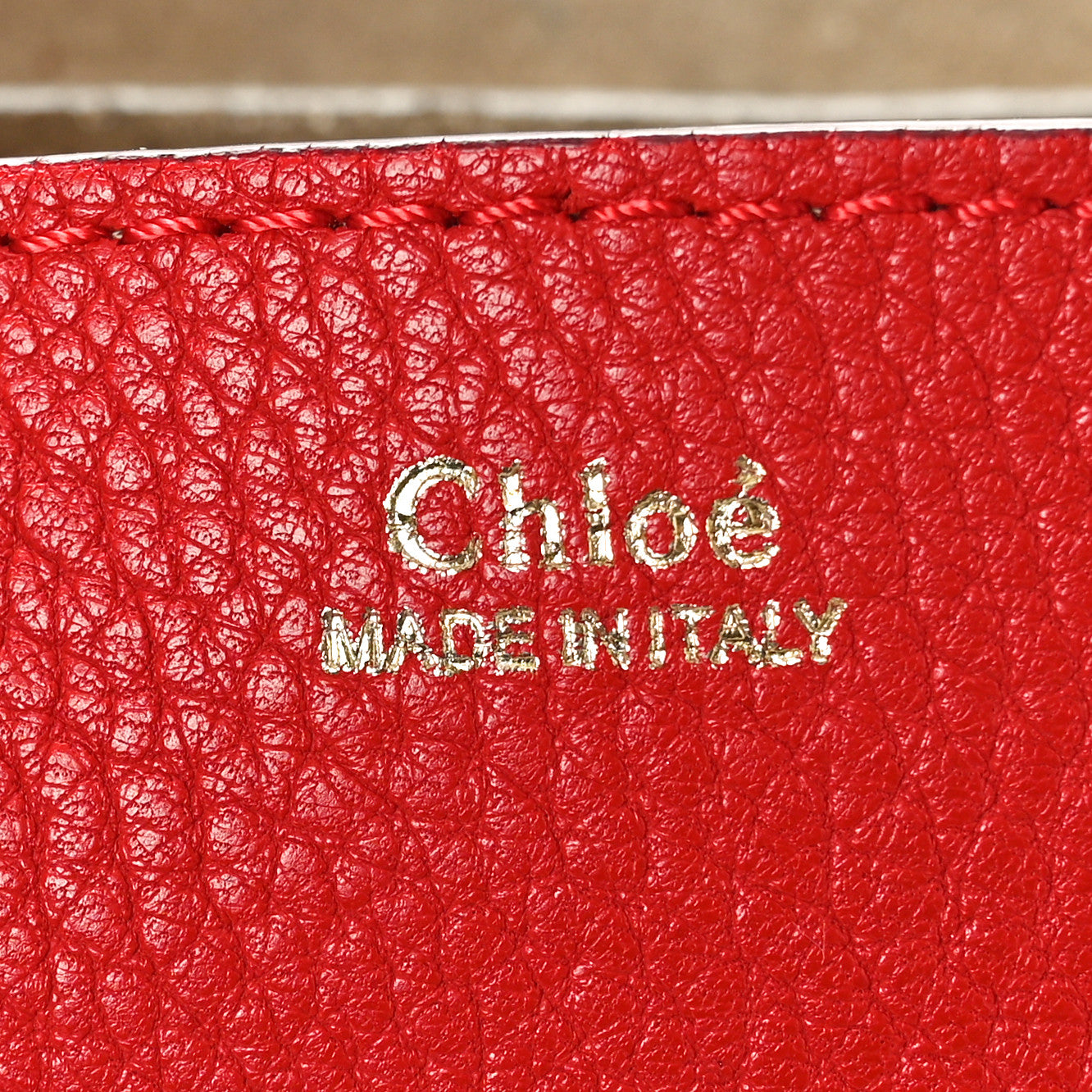 Chloe Grained Lambskin Drew Shoulder Bag Plaid Red 6 of 9