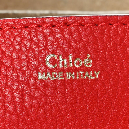 Chloe Grained Lambskin Drew Shoulder Bag Plaid Red 6 of 9