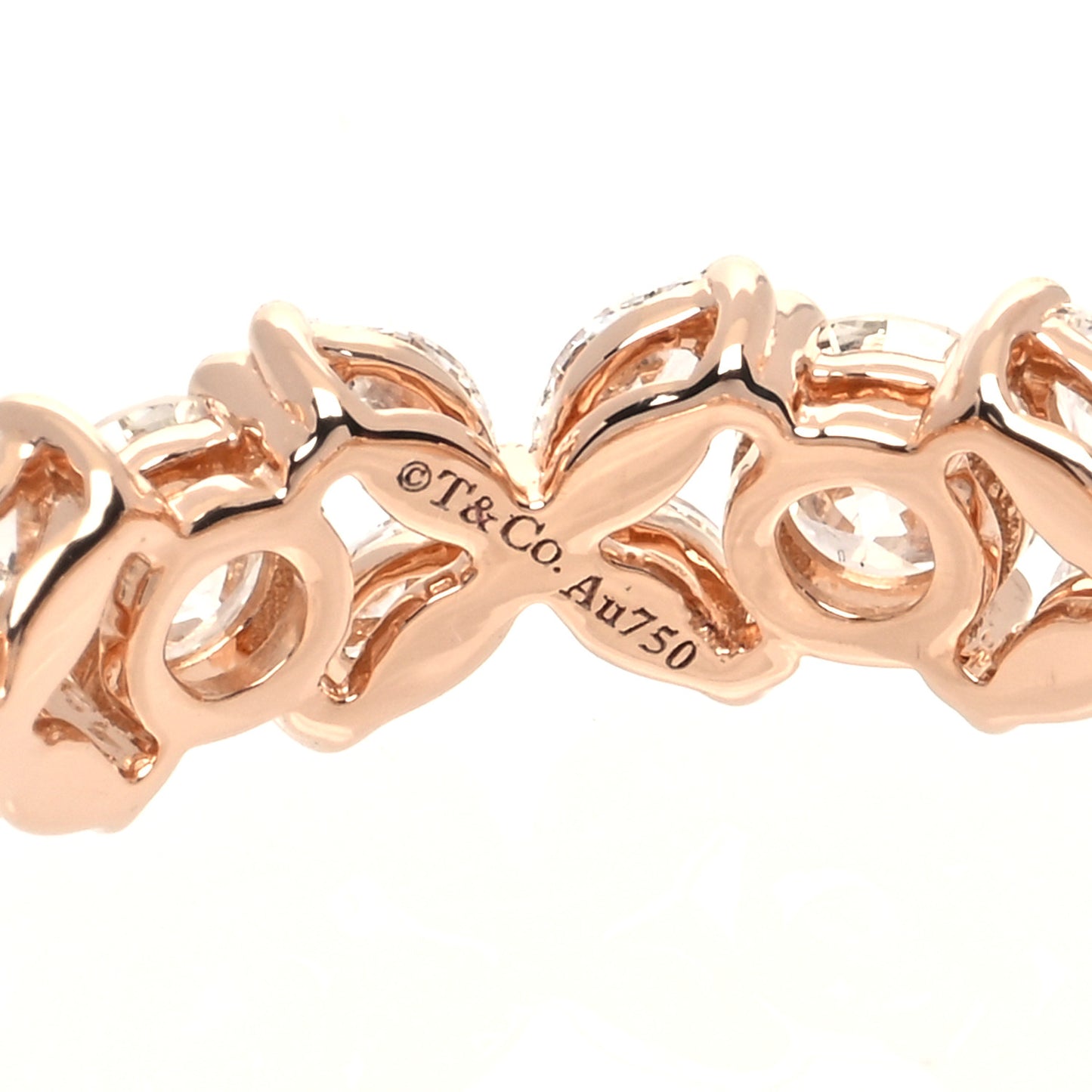18K Rose Gold Diamond Victoria Alternating Band Ring 52 6