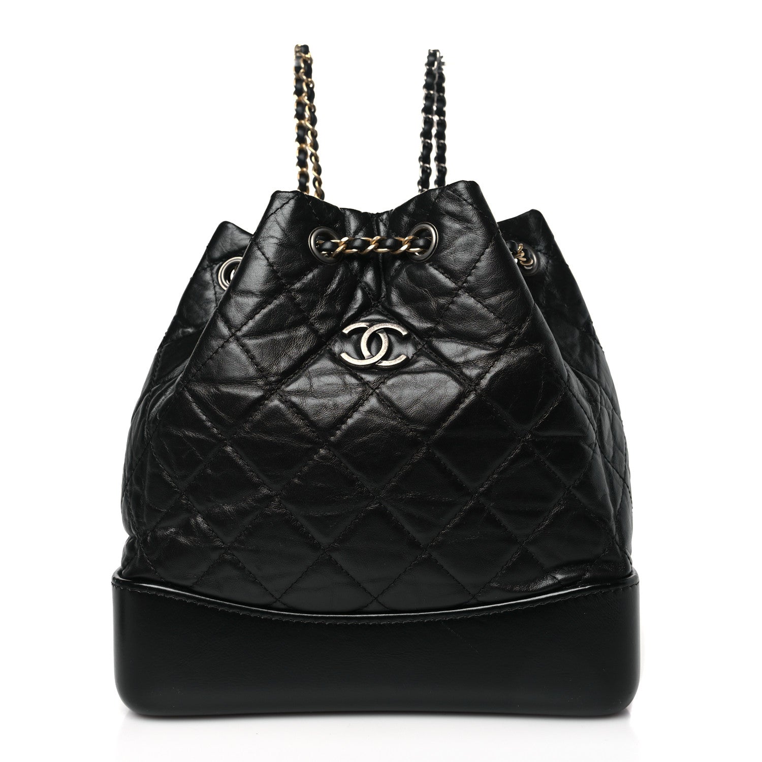 Chanel Aged Calfskin Quilted Small Gabrielle Backpack Black 1 of 10