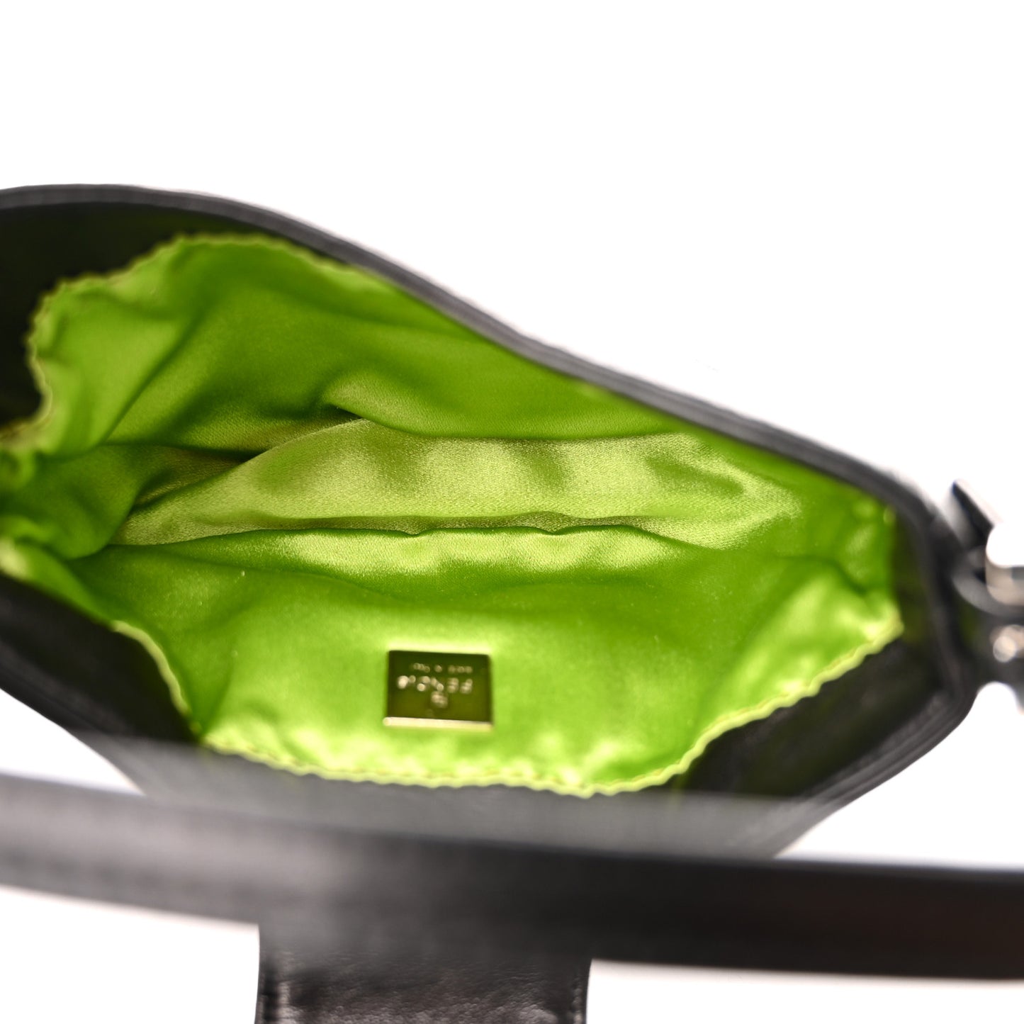 Nappa Mini Half Moon Baguette Black Green