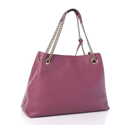 Gucci Pebbled Calfskin Medium Soho Chain Shoulder Bag Peonia Flower 2 of 11