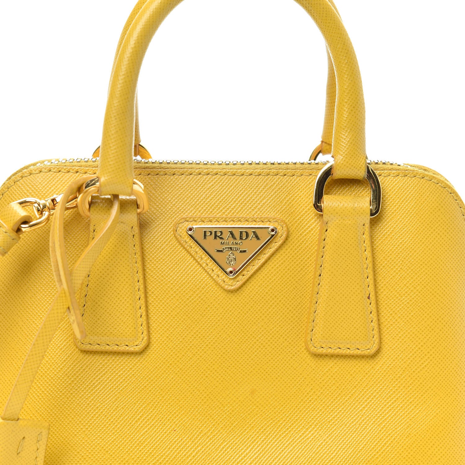 Prada Saffiano Lux Mini Promenade Tote Yellow 7 of 9