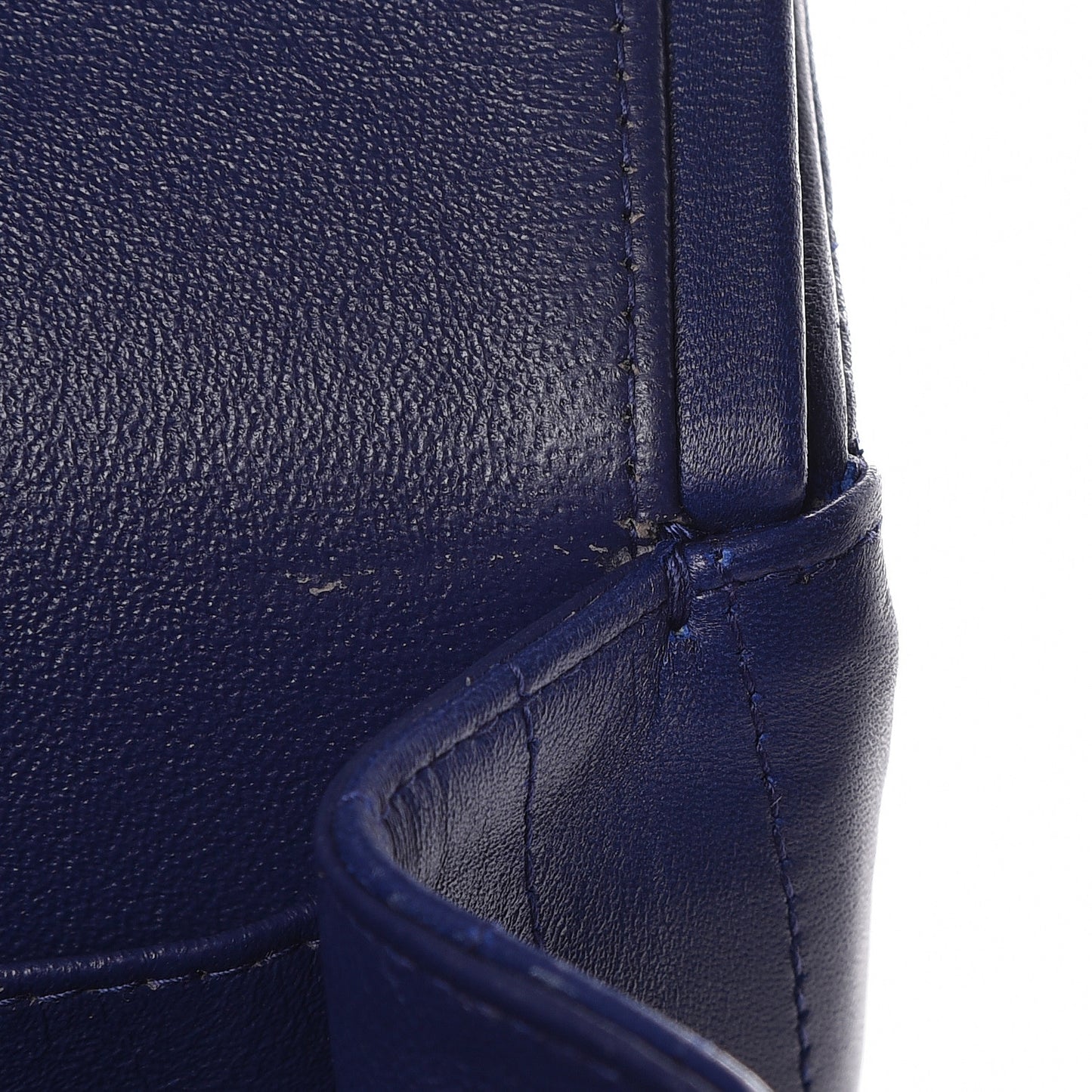 Lambskin Chevron Quilted Jumbo Double Flap Blue