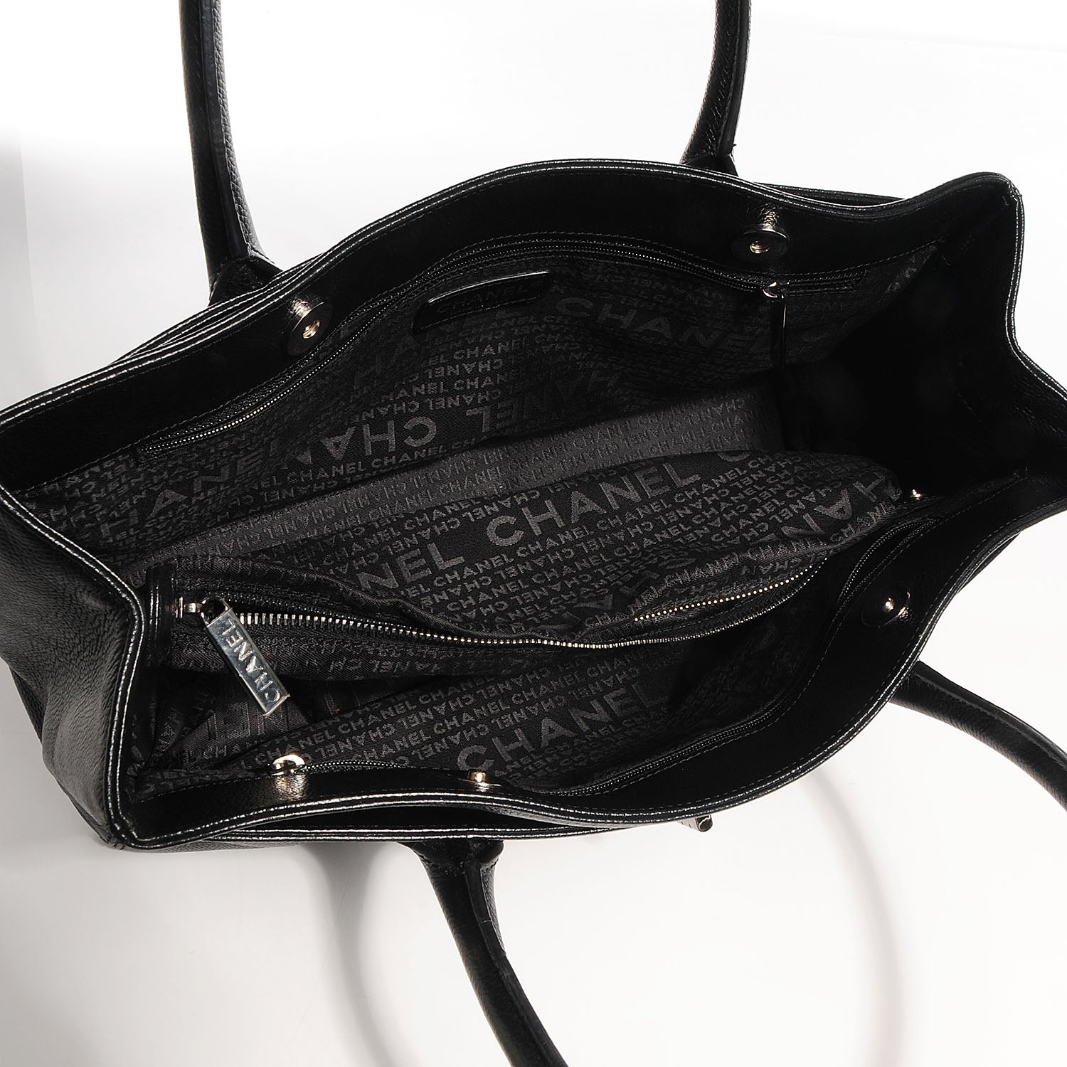 Chanel Calfskin Mademoiselle Lock Cerf Shopper Tote Black 5 of 8
