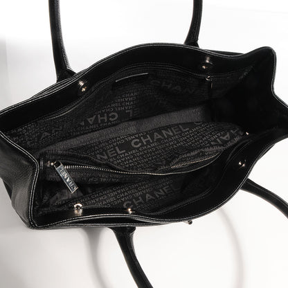 Chanel Calfskin Mademoiselle Lock Cerf Shopper Tote Black 5 of 8
