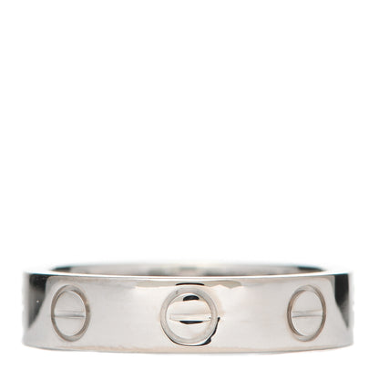Cartier 18K White Gold Diamond 4mm LOVE Wedding Band Ring 46 3.75 5 of 8