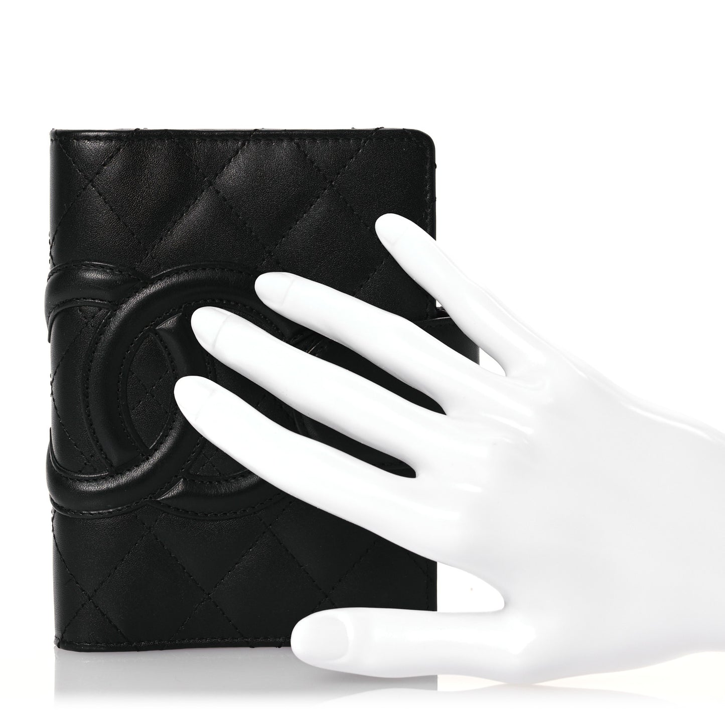 Calfskin Quilted Small Cambon Agenda Planner Black