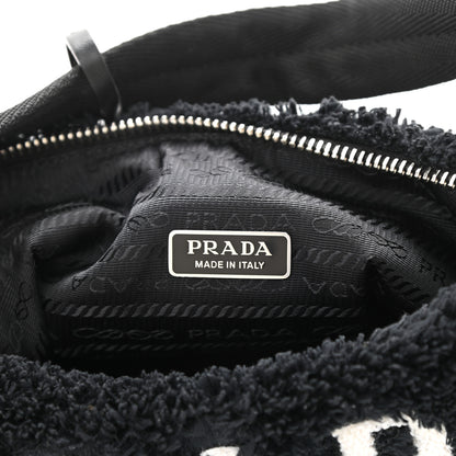 Prada Terry Cloth Mini Re-Edition 2000 Bag Black White 6 of 8