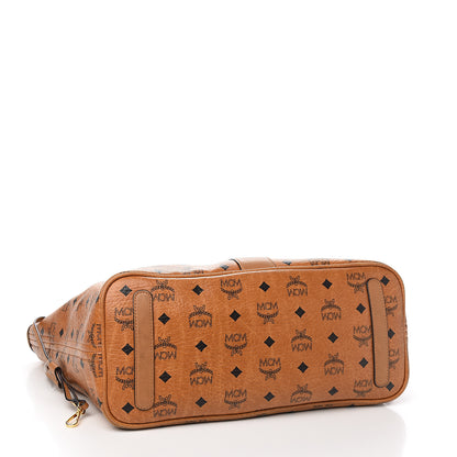 MCM Visetos Medium Liz Reversible Shopper Tote Cognac 5 of 15